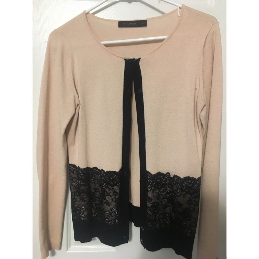 Soft pink & lace cardigan/sweater